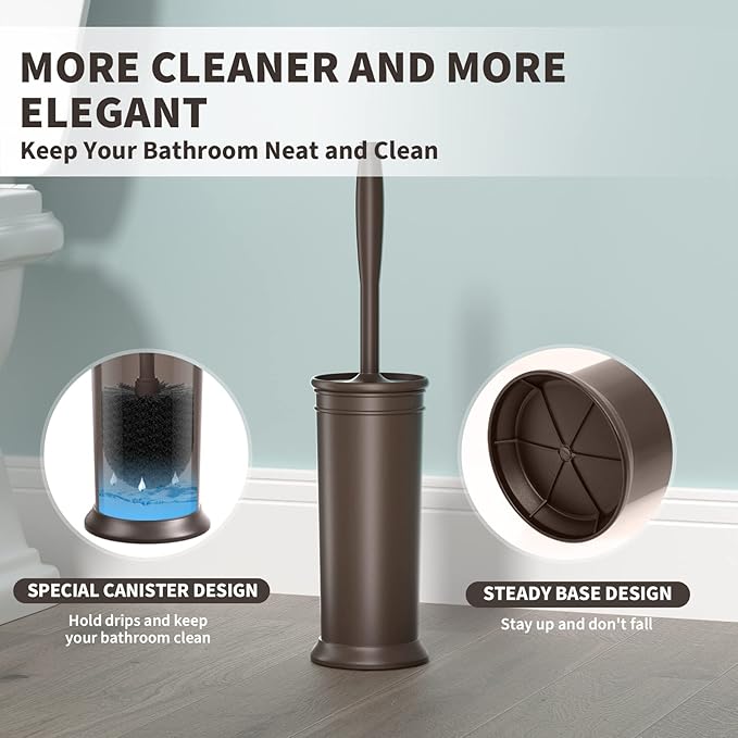Toilet Brush and Holder 2 Pack, Toilet Bowl Brush - Image 5