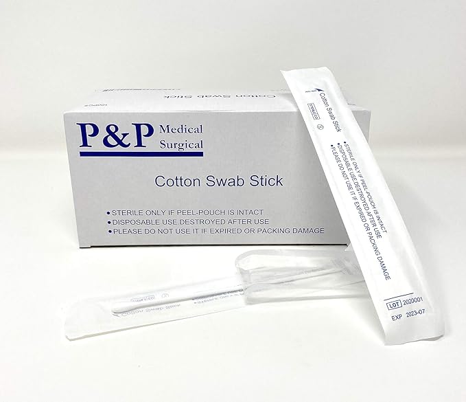 Sterile Cotton Tipped Applicator 6" by P&P MEDICAL SURGICAL Box of 100 by P%26P+Medical+Surgical