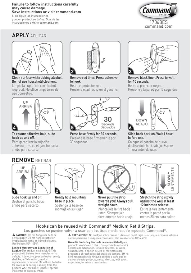 Command Medium Wire Hooks, 3 Hooks, 4 Strips, Damage-Free Hanging Wall Hooks - Image 9