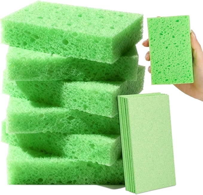 6 Pcs Kitchen Sponges for Dishes Cleaning, Non Scratch for Non Stick Cookware by Mkobon