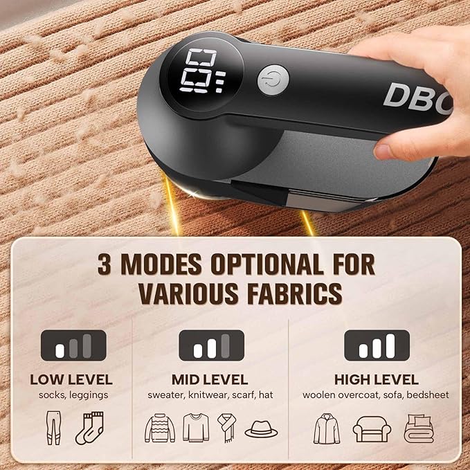 DBC Rechargeable Fabric Shaver, 3-Speed Lint Remover - Image 6