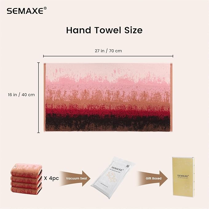 SEMAXE Hand Towels for Bathroom, 100% Cotton Towels - Image 2