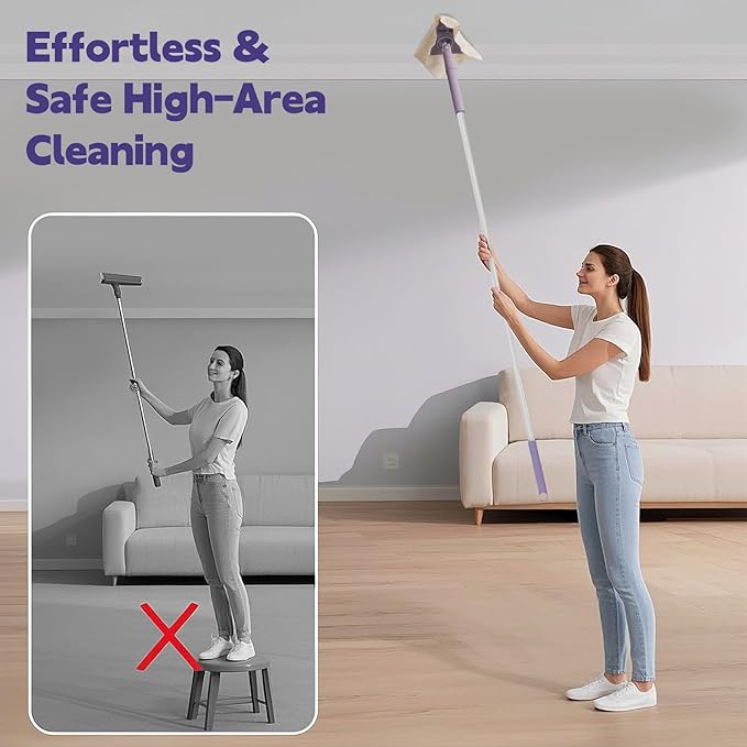 ClicLak Wall Cleaner Mop, Instantly Attach & Remove Cloth Touch-Free, - Image 5