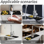 Kitchen Sink Splash Guard，sunflowers-and bees- Faucet Mat Sink Gadgets-Super - Image 7