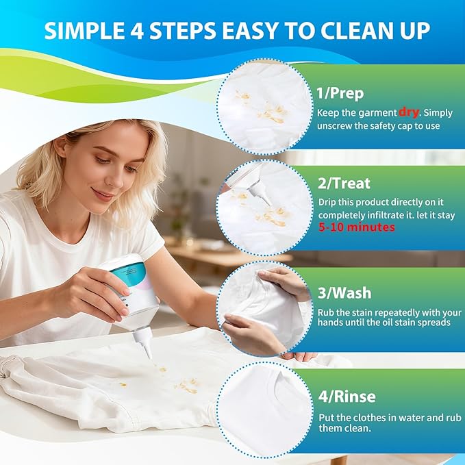 Clothes Grease Stain Remover, Newborn & Baby Essentials, Laundry Stain Treatment - Image 4