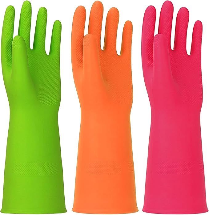 3 Pairs Rubber Cleaning Gloves Latex Free Dishwashing Gloves by THEOFFICIALHINSOCHA