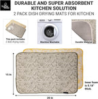 2 Pack Printed Dish Drying Mats - Image 2