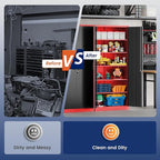Yizosh Metal Storage Cabinet with Lock Doors and 5 Adjustable Shelves,- 72" Garage Storage Cabinet for Home,Office,Garage,School - Image 9