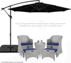 Best Choice Products 10ft Offset Hanging Market Patio Umbrella w/Easy Tilt Adjustment, Polyester Shade, 8 Ribs for Backyard, Poolside, Lawn and Garden - Black - Image 2