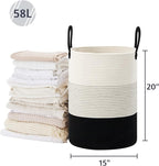 VIPOSCO Large Laundry Hamper, Tall Woven Rope Storage Basket - Image 5