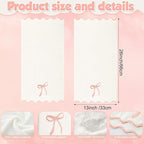 2 Pcs White Pink Scalloped Hand Towels - Image 2