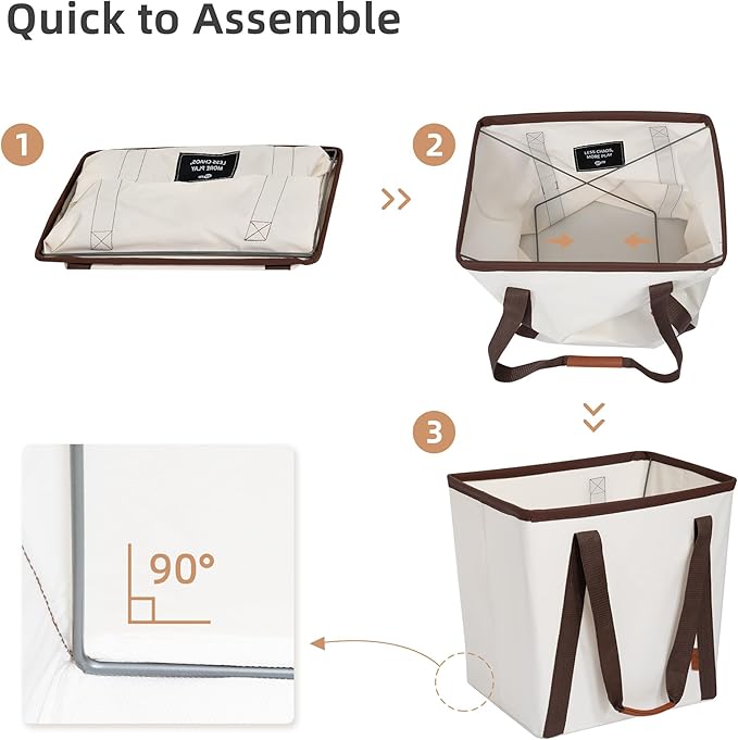 STORAGE MANIAC Collapsible Laundry Caddy, 64L Large Collapsible Laundry Basket - Image 7