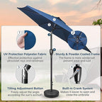 Simple Deluxe 9' Patio Umbrella Outdoor Table Market Yard Umbrella with Push Button Tilt/Crank - Image 2