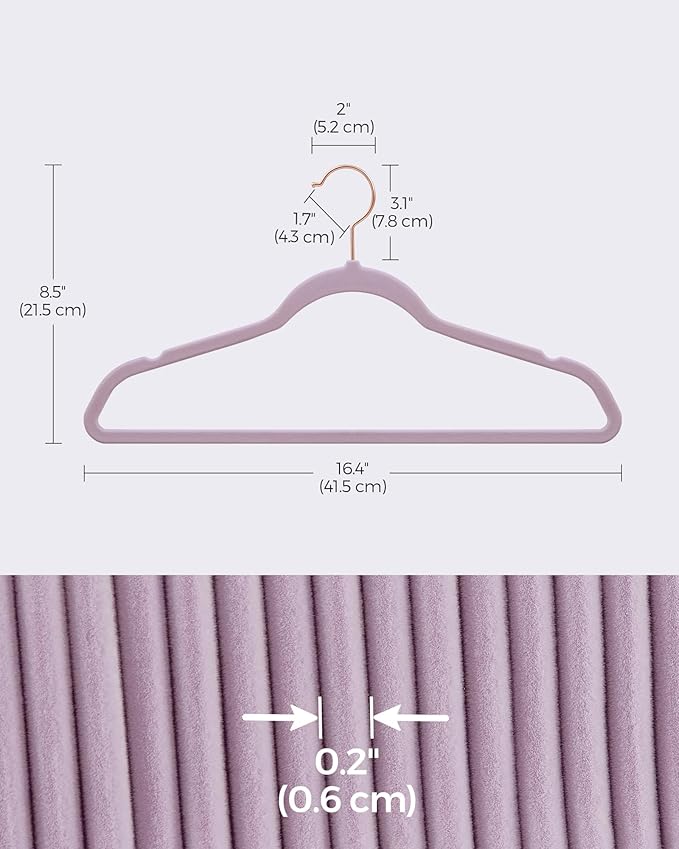 SONGMICS Slim Velvet Hangers, Non-Slip Clothes Hangers - Image 7