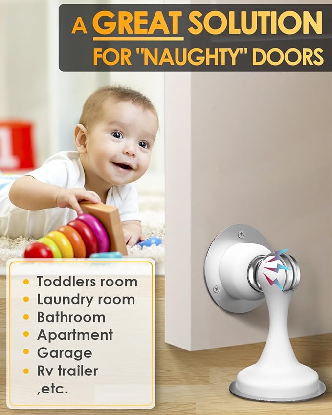Magnetic Door Stoppers 2 Pack, Door Stops - Image 6