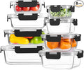 8 Pack Borosilicate Glass Food Storage Containers by HOMBERKING