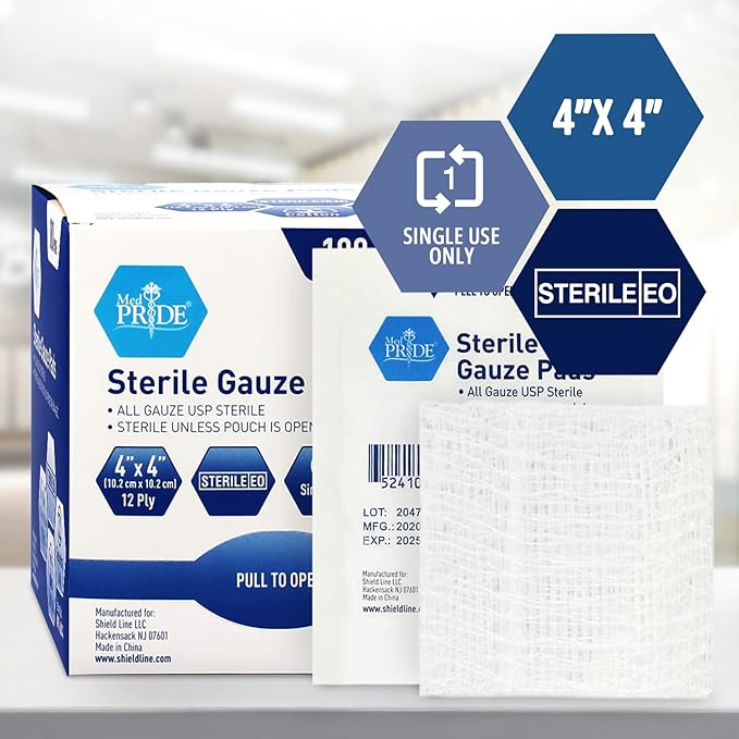 MED PRIDE Sterile Gauze Dressing Pads Individually Wrapped, Nonstick 12-Ply - Image 5