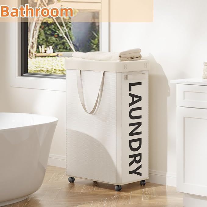 2 Pack Rolling Laundry Basket - Image 4