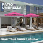 AreShark 9 FT Patio Umbrella for Outdoor, Outdoor Table Umbrella with Push Button Tilt and Crank, Outdoor Patio Umbrellas with 8 Sturdy Ribs for Market, Garden, Pool (Rose Pink) - Image 8