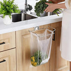 Trash Bag Holder, Stainless Steel Garbage Bag Holder Portable Under Sink Bag - Image 6