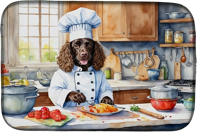 Caroline's Treasures DAC6190DDM American Water Spaniel The Chef Dish Drying Mat by CarolinesTreasures