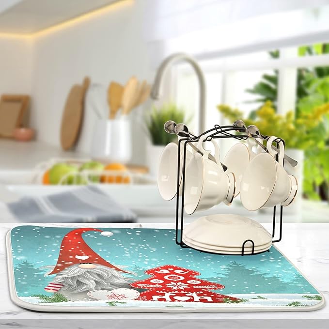 Super Absorbent Dish Drying Mat, Microfiber Fast-Drying Dish Mat, Kitchen Dish - Image 5