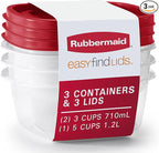 Rubbermaid EasyFindLids Food Storage and Organization Containers, Racer Red by Rubbermaid