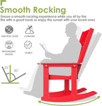 GREENVINES Outdoor Rocking Chairs | Set of 2 | Porch Rocker | HDPE Plastic | Red | Oversized Rockers | High Back | Big & Tall | Ladder Back | for Patio Outside Backyard Balcony - Image 4