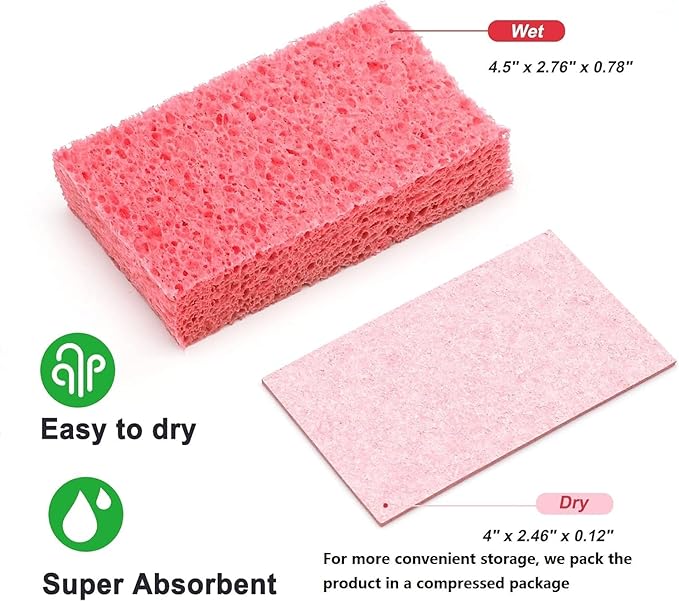 ARCLIBER Cellulose Sponges, Heavy Duty Scrub Kitchen Sponge, Clean Tough Messes - Image 6