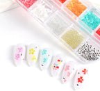 Flower Petals Glitter Nail Art Sequins, Mixed Floral Nail Flakes Beads - Image 4