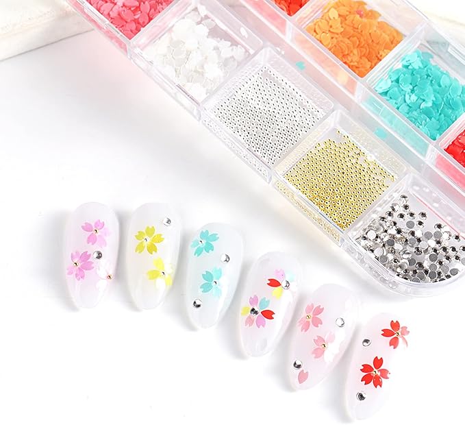 Flower Petals Glitter Nail Art Sequins, Mixed Floral Nail Flakes Beads - Image 4