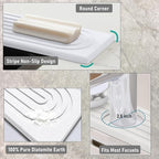 WIFORH Faucet Mat for Kitchen Sink, 24 inch Long Diatomite Fast Drying Stone - Image 3