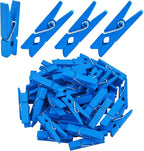 Jdesun 50pcs Blue Wood Clips Mini Clothespins Wooden Utility Paper Photo Clips by Jdesun