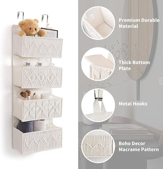ANTIS'S HOME Nursery Over The Door Organizer Boho Decor Nursery Storage - Image 2