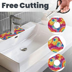 Abstract Colorful Tie Dye Kitchen Sink Splash Guard Faucet Mat Super Absorbent - Image 3