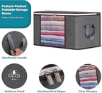 90L Large Storage Bags for Clothes, Blanket and Comforter, 6 Pack Foldable - Image 7