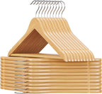 SONGMICS Solid Wood Hangers, Pants Bar, 360° Swivel Hook, Non-Slip by SONGMICSbySONGMICSHOME