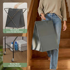 Laundry Basket with Wheels:88L Rolling Laundry Cart Foldable Metal Frame Dirty - Image 5