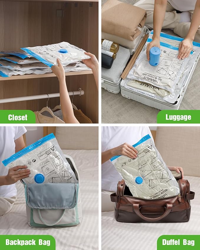 Vacuum Storage Bags for Travel, 16 Pack Vacuum Seal Bags - Image 9