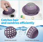 Shower Drain Hair Catcher, Bathtub Drain Cover Foldable Silicone Shower & Tub - Image 5