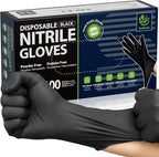 Nitrile Gloves Disposable Latex Free, 4 Mil Black Food Grade Powder Free Rubber by SWIFTLITE