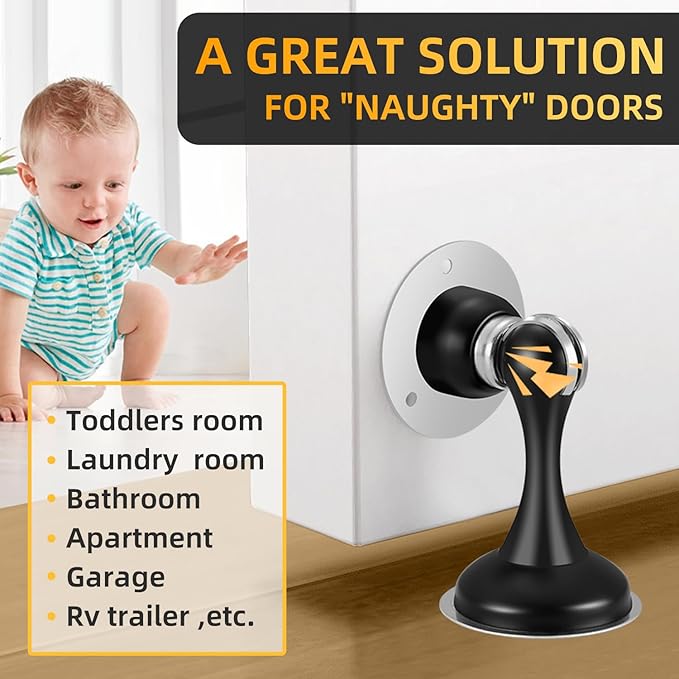 6 Pack Magnetic Door Stop No Drilling Door Stop - Image 7
