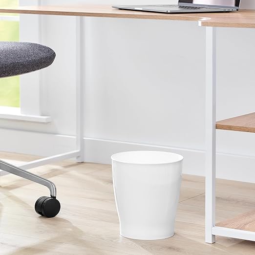 iDesign Small Round Plastic Bathroom Trash Can - Image 5