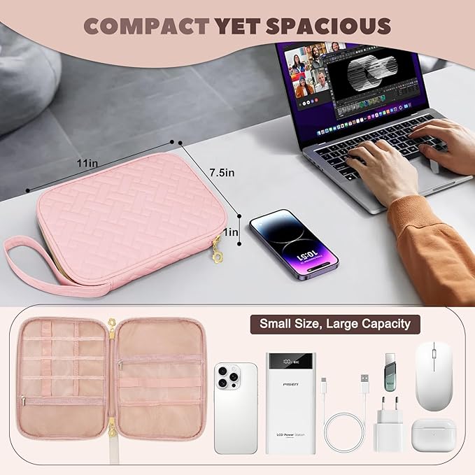 Electronics Organizer Travel Case, Charger Bag Cord Organizer Travel, Compact - Image 4