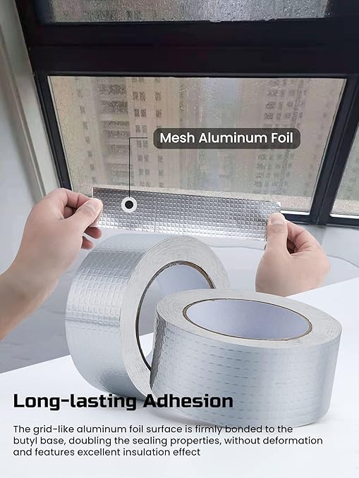 Lichamp Aluminum Butyl Tape, Waterproof Butyl Aluminum Foil Tape 2 inches x - Image 6