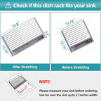 JASIWAY Roll Up Dish Drying Rack, Expandable Stainless Steel Portable Drainer - Image 2
