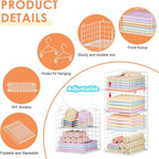 6 Tier Raised-Height Hanging Closet Organizer, Stackable Sweater Organizer - Image 5