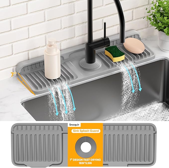 17.7'' Faucet Mat for Kitchen Sink Splash Guard Folding Kitchen Sink Faucet Mat - Image 9