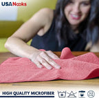 USANOOKS Microfiber Cleaning Cloth Light Pink - Image 4