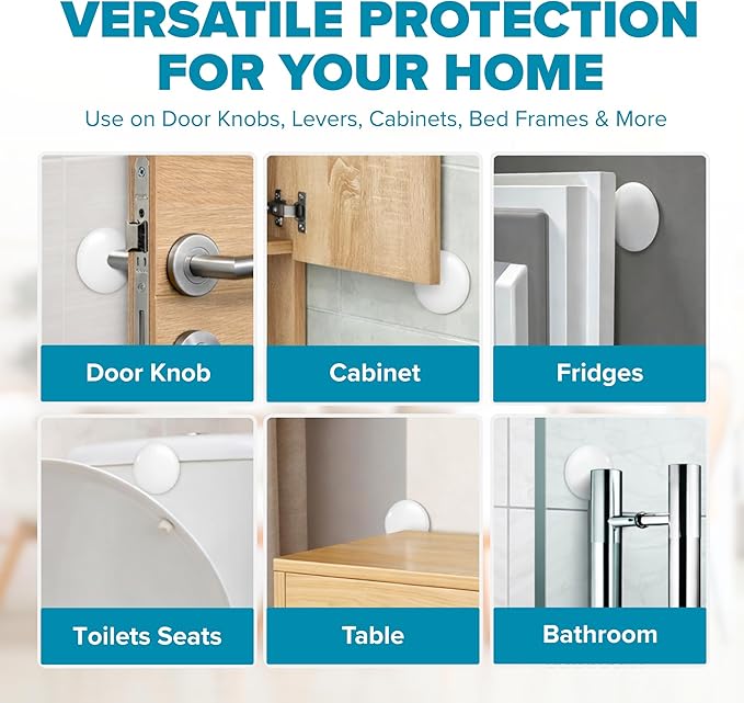 Strongest Home Wall & Door Handle Stopper 3.15" Set of 6 Pieces White Rubber - Image 7